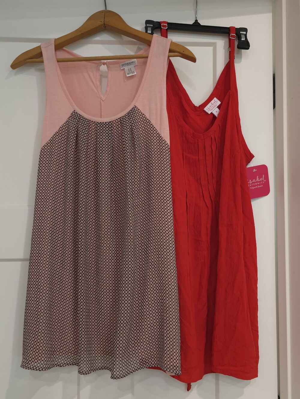 Maternity Tanktop Bundle Lot Motherhood Isabel M Pink Black Red Summer Tops